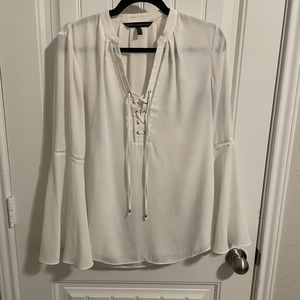 White House Black Market bell sleeve blouse